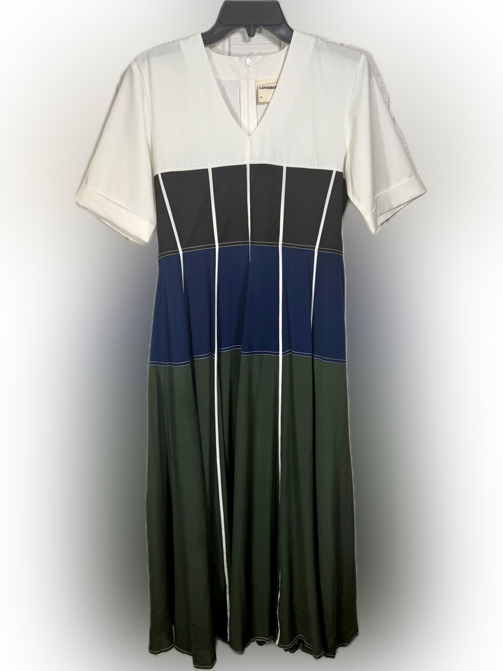 Lovebirds Beatrix Color block Midi Dress 
Size XS